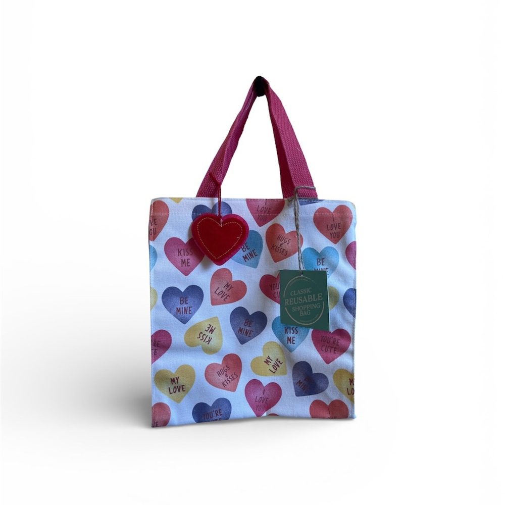 Valentine’s Day Conversation Hearts Canvas Reusable Tote - NWT***